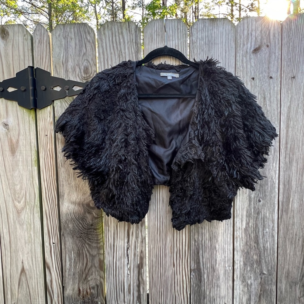 NY COLLECTION Faux Fur Short Shawl jacket Women’s XL